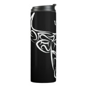 Zwart-witte tribale bull / Ox Thermosbeker (Gedraaid links)