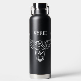 Zwart-witte tribale bull / Ox Waterfles