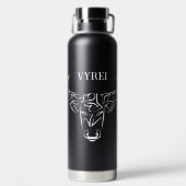 Zwart-witte tribale bull / Ox Waterfles (Achterkant)
