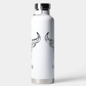 Zwart-witte tribale bull / Ox Waterfles (Rechts)