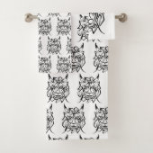 Zwart-witte tribale draak bad handdoek (Insitu)