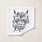 Zwart-witte tribale draak bad handdoek (Wasdoekje)