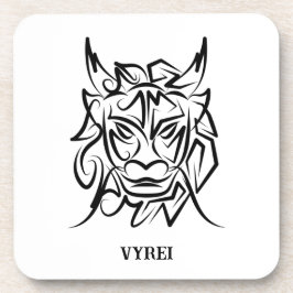 Zwart-witte tribale draak bier onderzetter