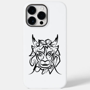 Zwart-witte tribale draak Case-Mate iPhone 14 pro max hoesje