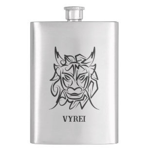 Zwart-witte tribale draak flacon