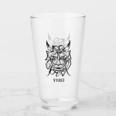 Zwart-witte tribale draak glas (Voorkant)