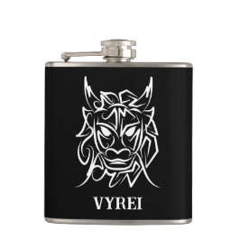 Zwart-witte tribale draak heupfles