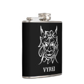 Zwart-witte tribale draak heupfles (Rechts)