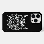 Zwart-witte tribale draak iPhone hoesje (Achterkant horizontaal)
