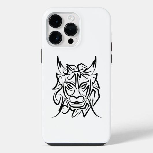 Zwart-Witte Tribale Draak iPhone Hoesje (Achterkant)