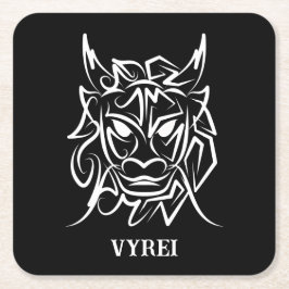 Zwart-witte tribale draak kartonnen onderzetters