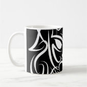 Zwart-witte tribale draak koffiemok (Links)