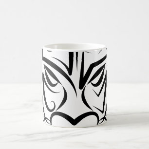 Zwart-witte tribale draak koffiemok