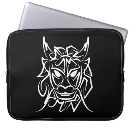 Zwart-witte tribale draak laptop sleeve