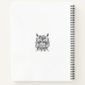 Zwart-witte tribale draak notitieboek (Achterkant)
