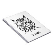 Zwart-witte tribale draak notitieboek (Rechterzijde)