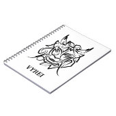 Zwart-witte tribale draak notitieboek (Linkerzijde)