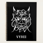 Zwart-witte tribale draak planner (Voorkant)