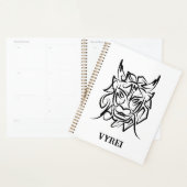 Zwart-witte tribale draak planner (Display)