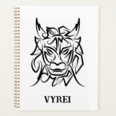 Zwart-witte tribale draak planner (Voorkant)