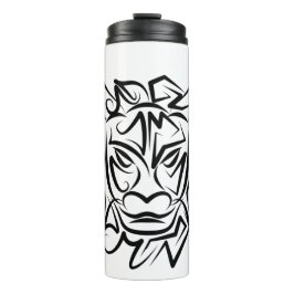 Zwart-witte tribale draak thermosbeker