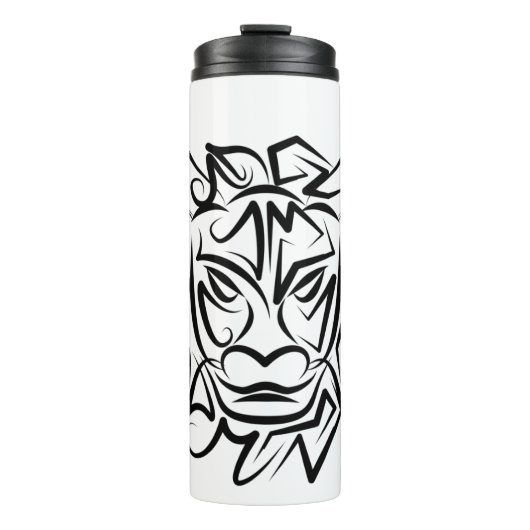 Zwart-witte tribale draak thermosbeker (Voorkant)