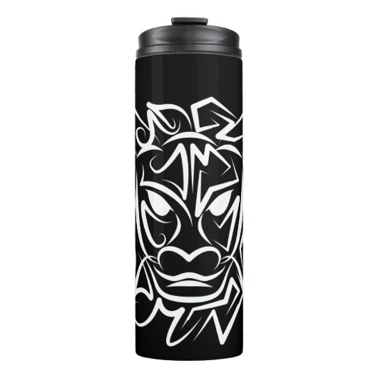 Zwart-witte tribale draak thermosbeker (Voorkant)