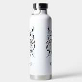 Zwart-witte tribale draak waterfles (Rechts)