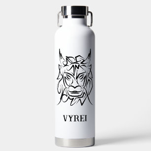 Zwart-witte tribale draak waterfles