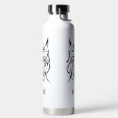 Zwart-witte tribale draak waterfles (Links)