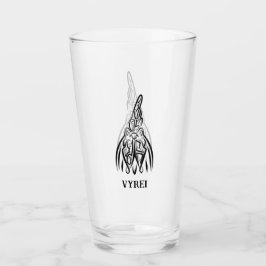 Zwart-witte tribale haan glas