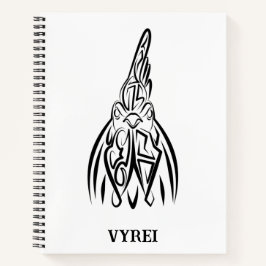 Zwart-witte tribale haan notitieboek