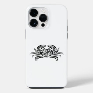 Zwart-witte tribale krab iPhone 14 pro max hoesje