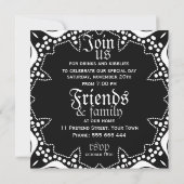 Zwart Witte Tribale Middeleeuwse Gotische Feest Kaart (Achterkant)