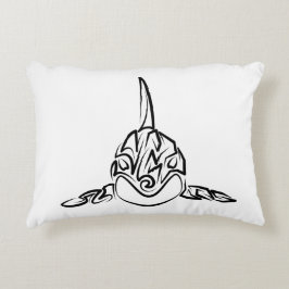 Zwart-witte tribale orca accent kussen