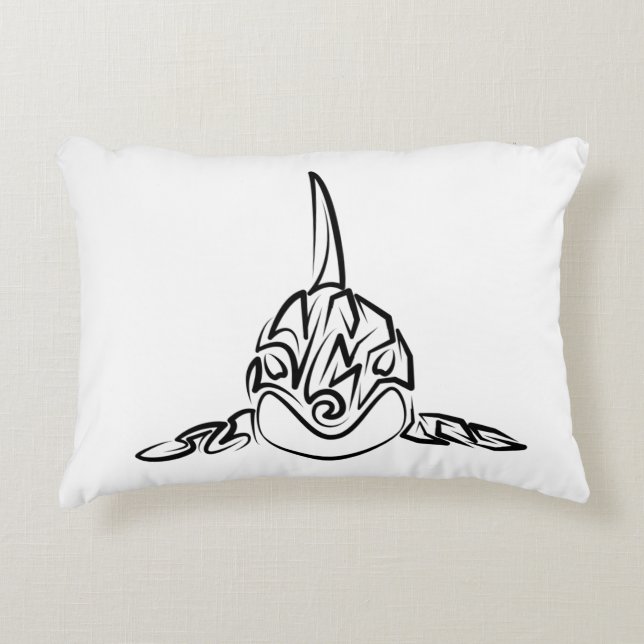 Zwart-witte tribale orca accent kussen (Voorkant)