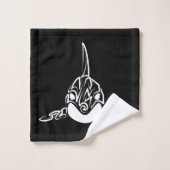 Zwart-witte tribale orca bad handdoek (Wasdoekje)