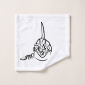 Zwart-witte tribale orca bad handdoek (Wasdoekje)