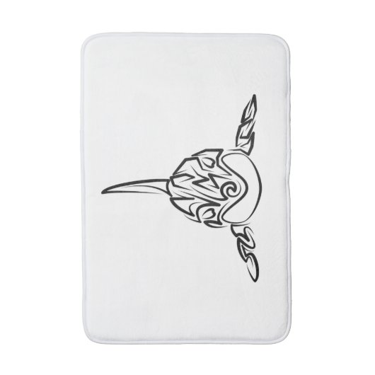 Zwart-witte tribale orca badmat (Voorkant Verticaal)