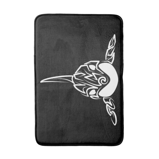 Zwart-witte tribale orca badmat (Voorkant Verticaal)