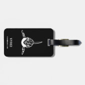 Zwart-witte tribale orca bagagelabel (Achterkant horizontaal)