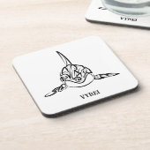 Zwart-witte tribale orca bier onderzetter (Linkerzijde)