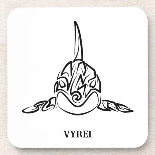 Zwart-witte tribale orca bier onderzetter (Voorkant)