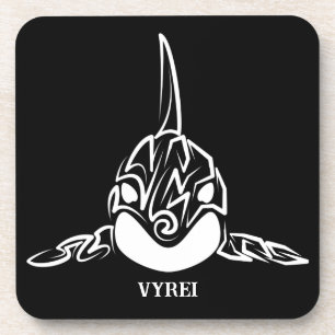 Zwart-witte tribale orca bier onderzetter