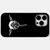 Zwart-witte tribale orca Case-Mate iPhone case (Achterkant (horizontaal))