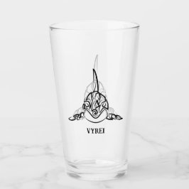 Zwart-witte tribale orca glas