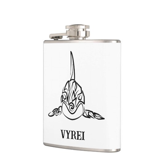 Zwart-witte tribale orca heupfles (Links)