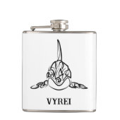 Zwart-witte tribale orca heupfles (Voorkant)