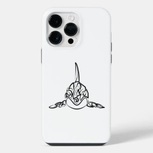 Zwart-witte tribale orca iPhone 14 pro max hoesje