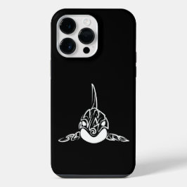 Zwart-witte tribale orca iPhone 14 pro max hoesje